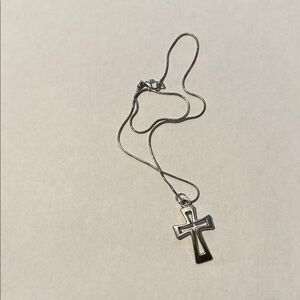 Sterling Silver Cross Pendant Necklace - Silver